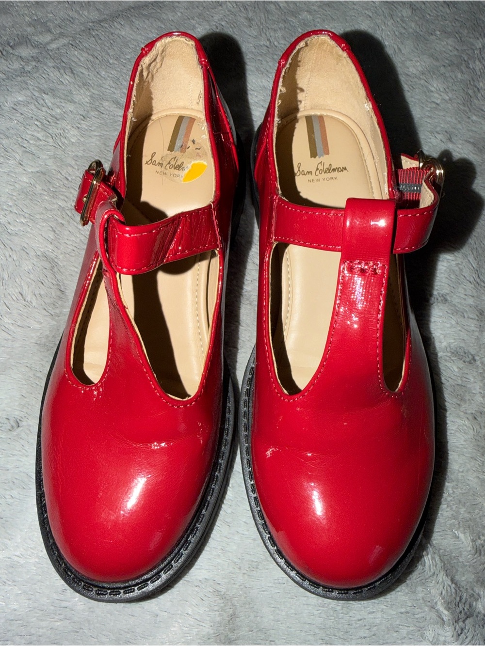 Sam Edelman Kids Red Patent T-Strap Dress Shoes